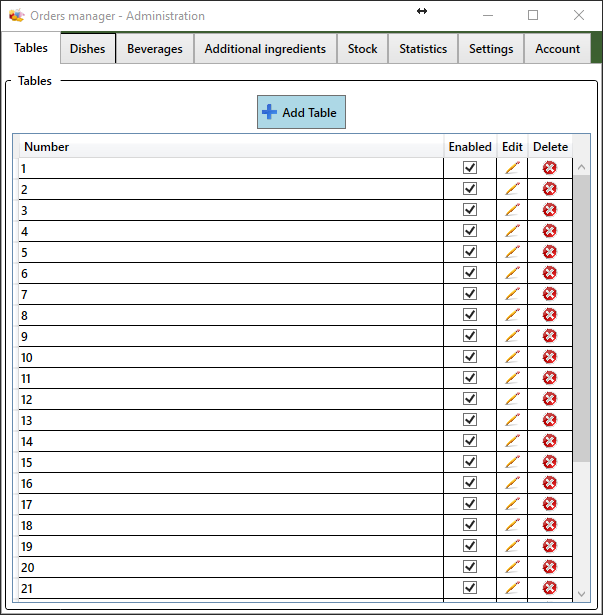 Configuration interface