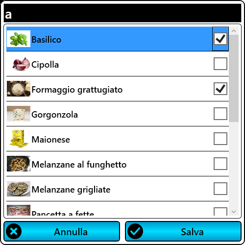 Lista ingredienti